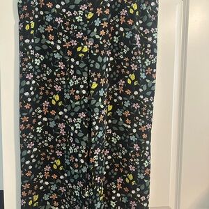 LOFT Black Floral Maxi Pants